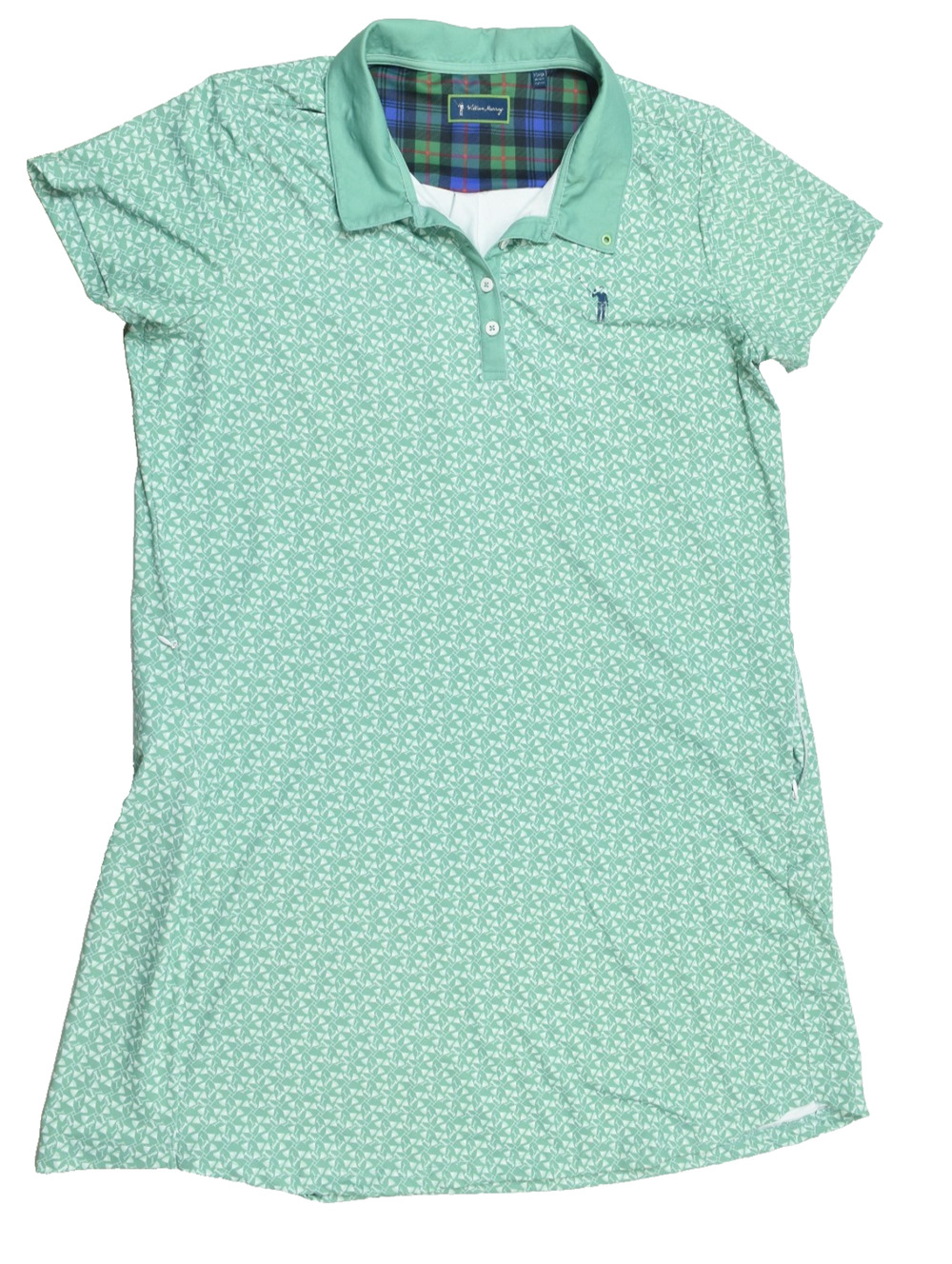 William Murray Golf Dress Womens XL Green Geometric Short Sleeve Stretch